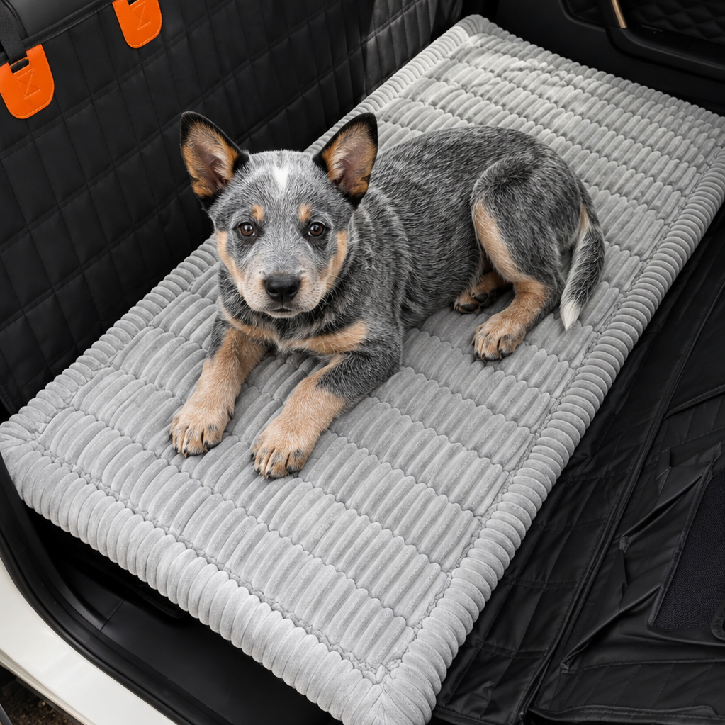 Dog Car Bed Mat – Soft Plush Travel Cushion for Cars, Camping & Home