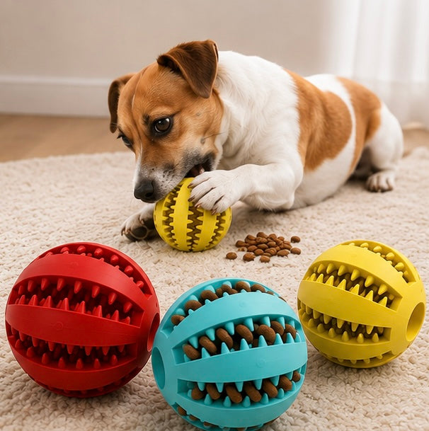 Interactive Dog Treat Ball – Chew, Dental Cleaning & Puzzle Toy