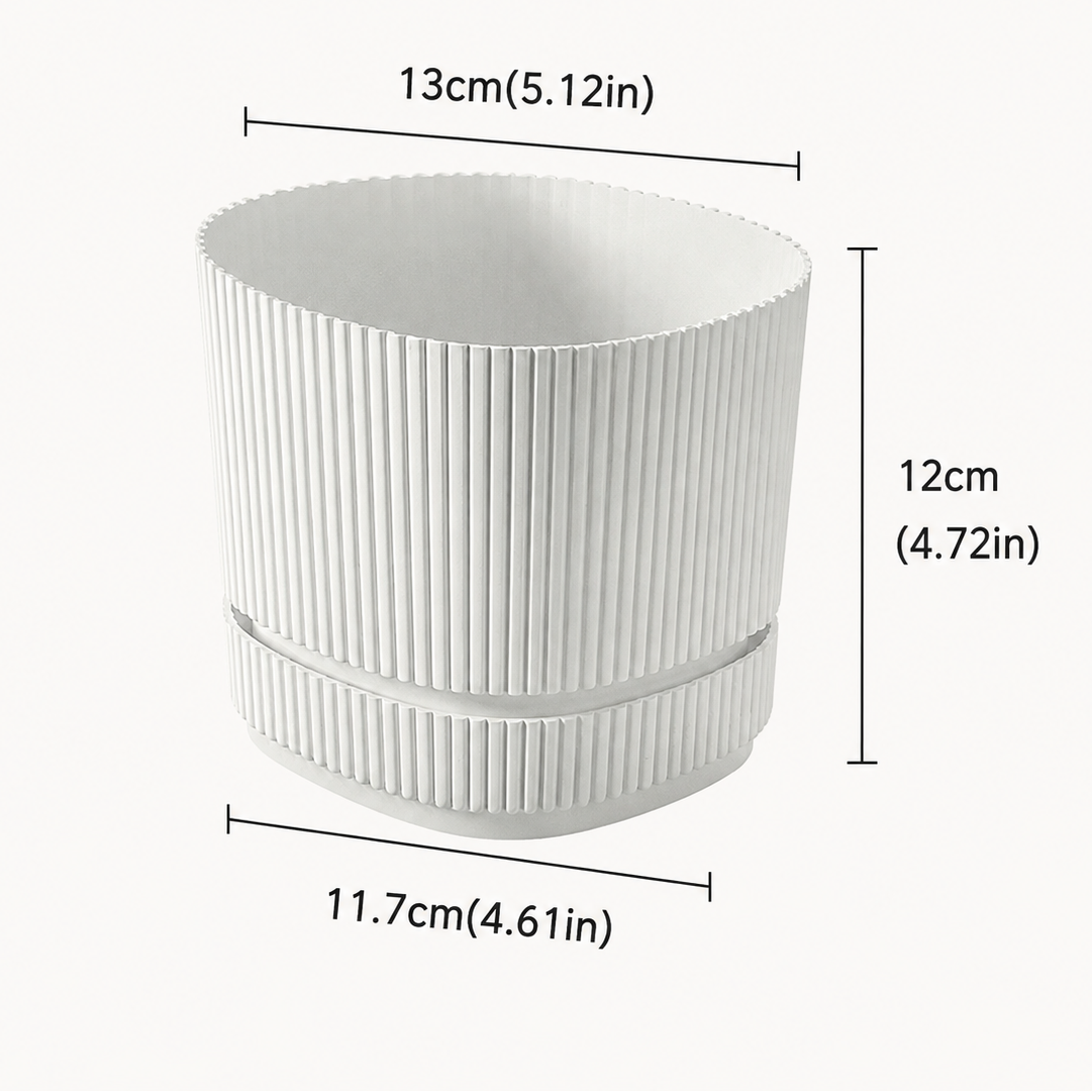 Double-Layer Self-Watering Plant Pot | Indoor Plastic Flower Pot with Drainage System