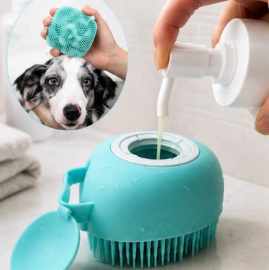 Silicone Pet Bath & Massage Brush – Dog & Cat Bath Scrubber