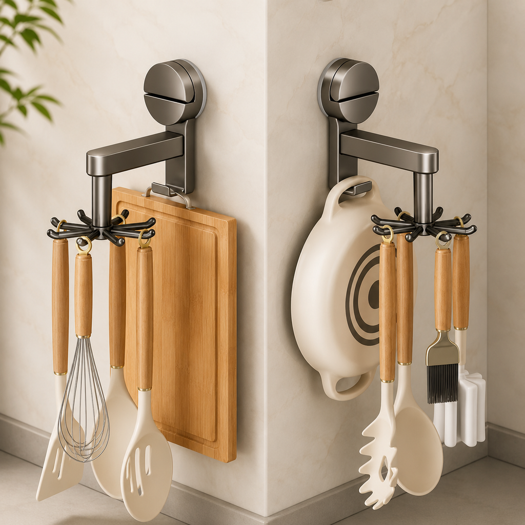 360° Rotating Kitchen Utensil & Cutting Board Holder