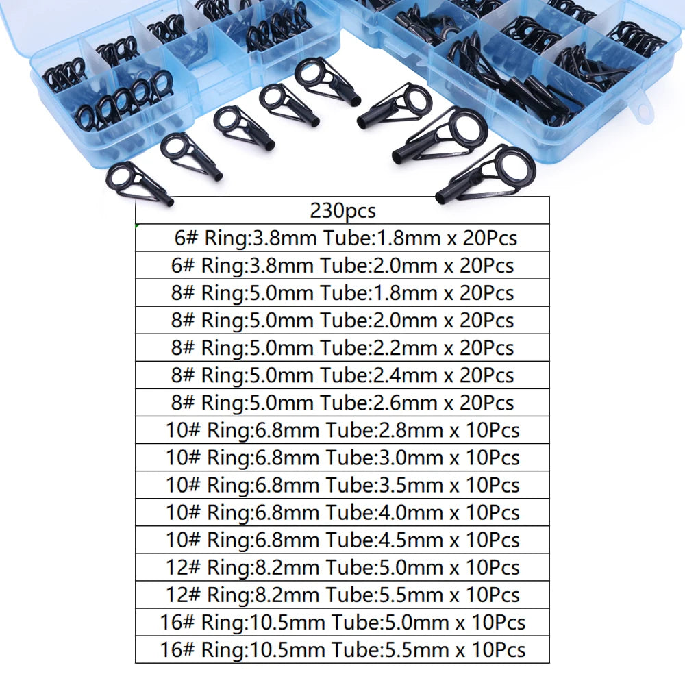 Fishing Rod Guide Repair Kit – Stainless Steel & Ceramic Tip Rings
