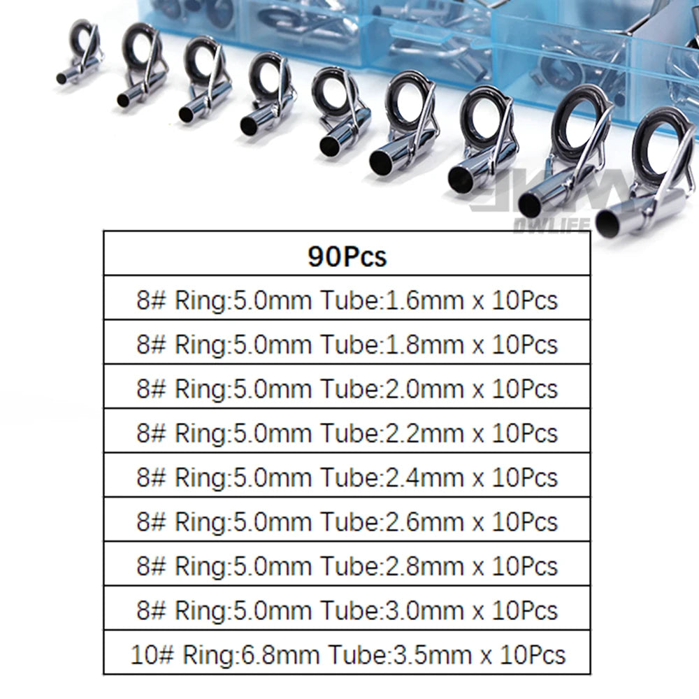 Fishing Rod Guide Repair Kit – Stainless Steel & Ceramic Tip Rings