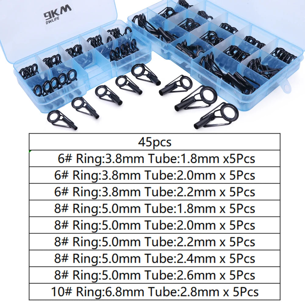 Fishing Rod Guide Repair Kit – Stainless Steel & Ceramic Tip Rings