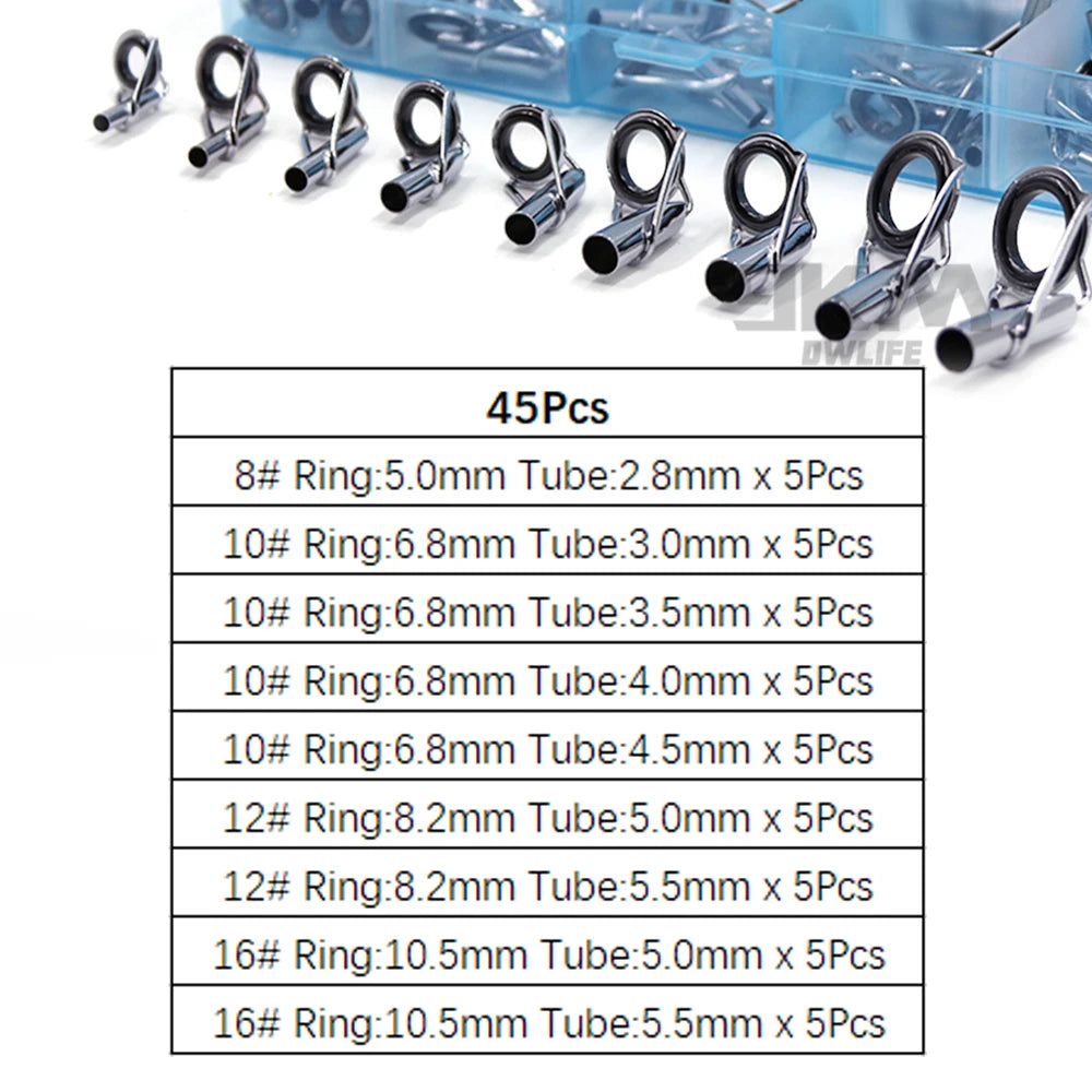 Fishing Rod Guide Repair Kit – Stainless Steel & Ceramic Tip Rings