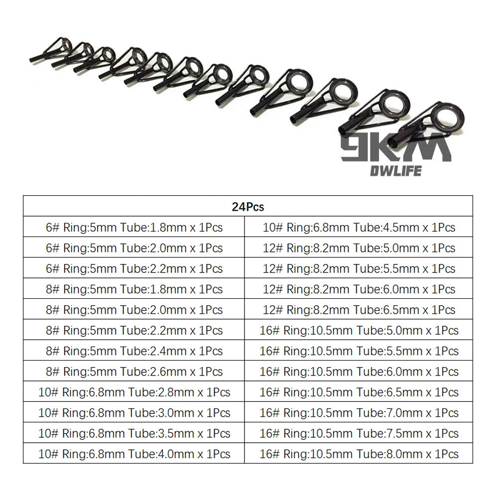 Fishing Rod Guide Repair Kit – Stainless Steel & Ceramic Tip Rings