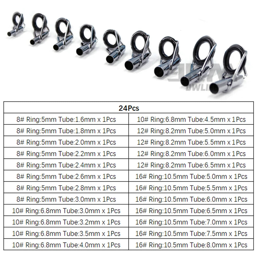 Fishing Rod Guide Repair Kit – Stainless Steel & Ceramic Tip Rings