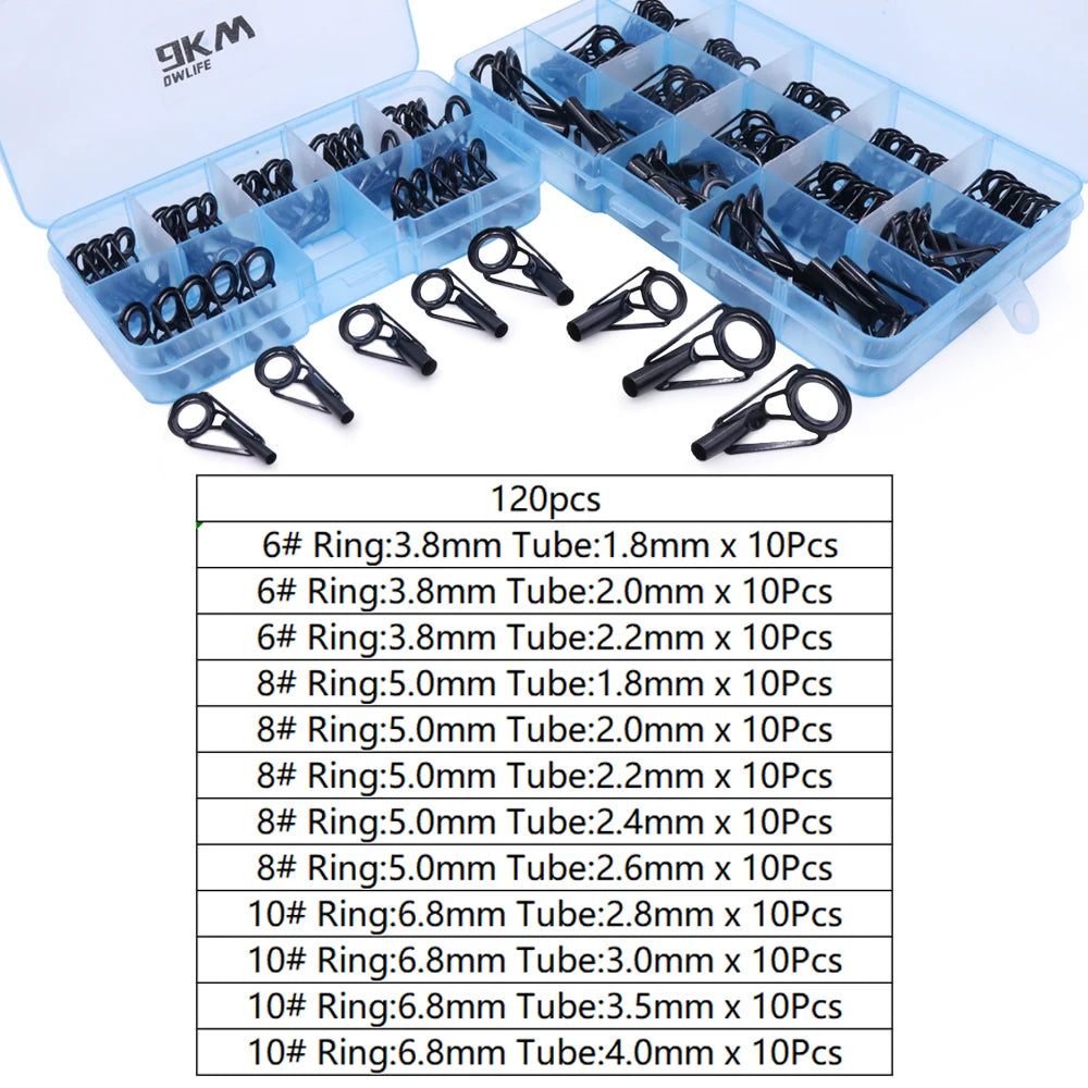 Fishing Rod Guide Repair Kit – Stainless Steel & Ceramic Tip Rings