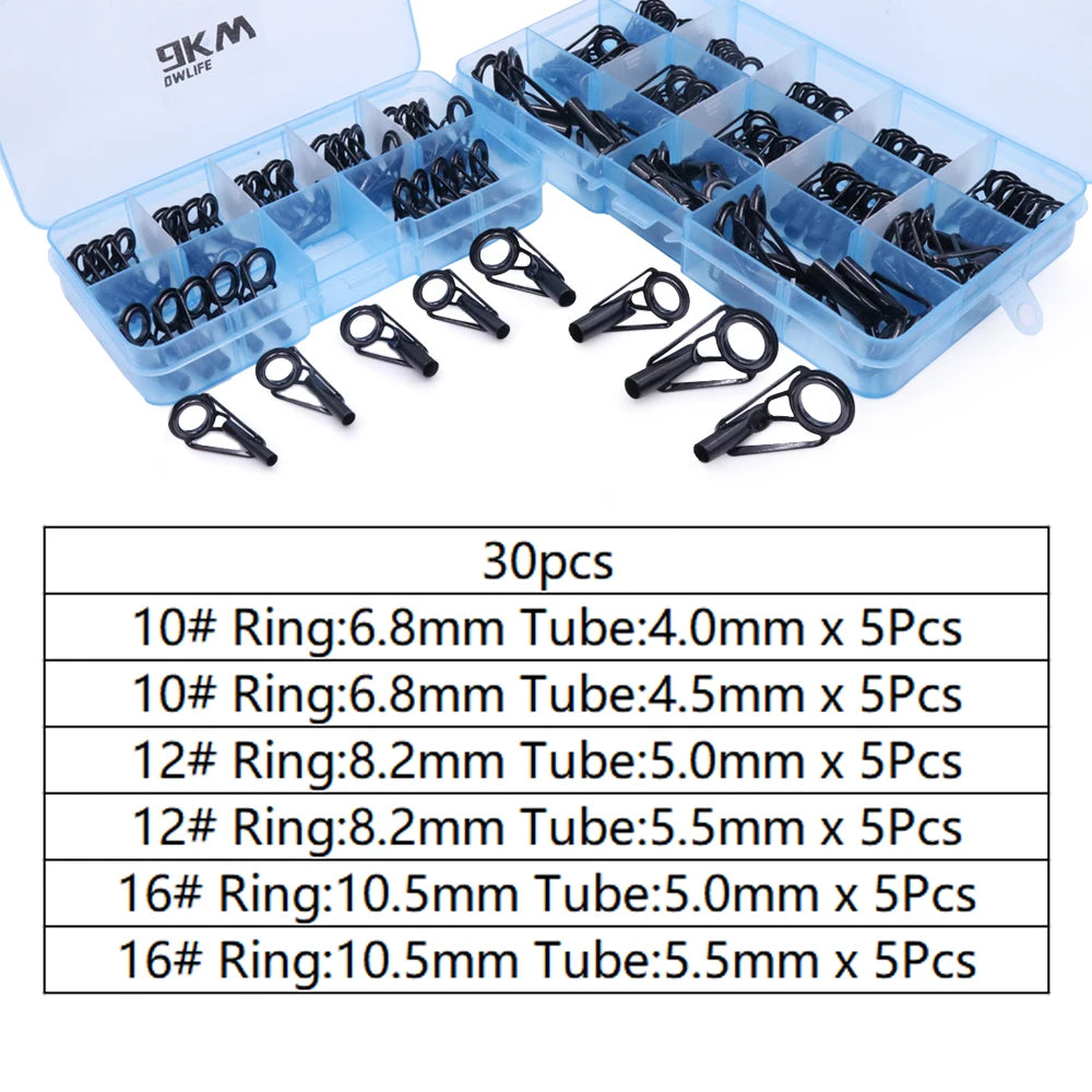 Fishing Rod Guide Repair Kit – Stainless Steel & Ceramic Tip Rings