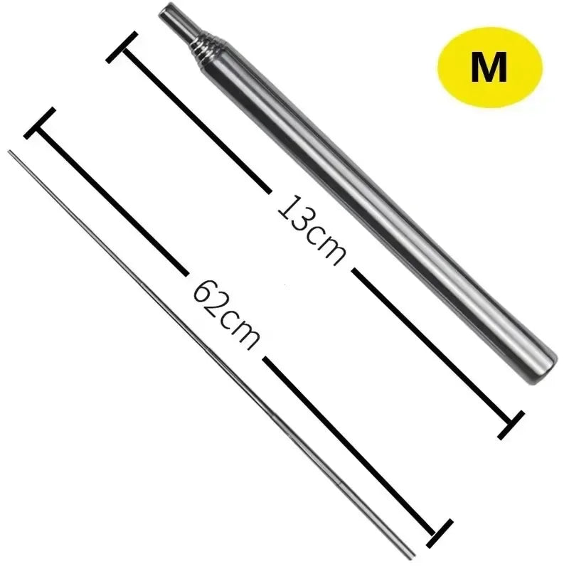 Collapsible Stainless Steel Fire Blow Pipe – 15–60cm Camping Fire Starter Tool