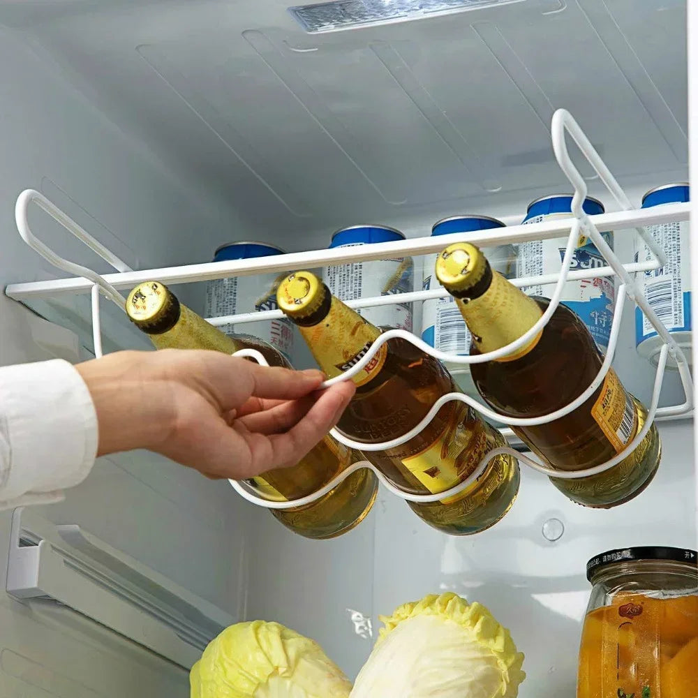 Refrigerator Bottle Organizer Rack – Space-Saving Rolling Storage Shelf