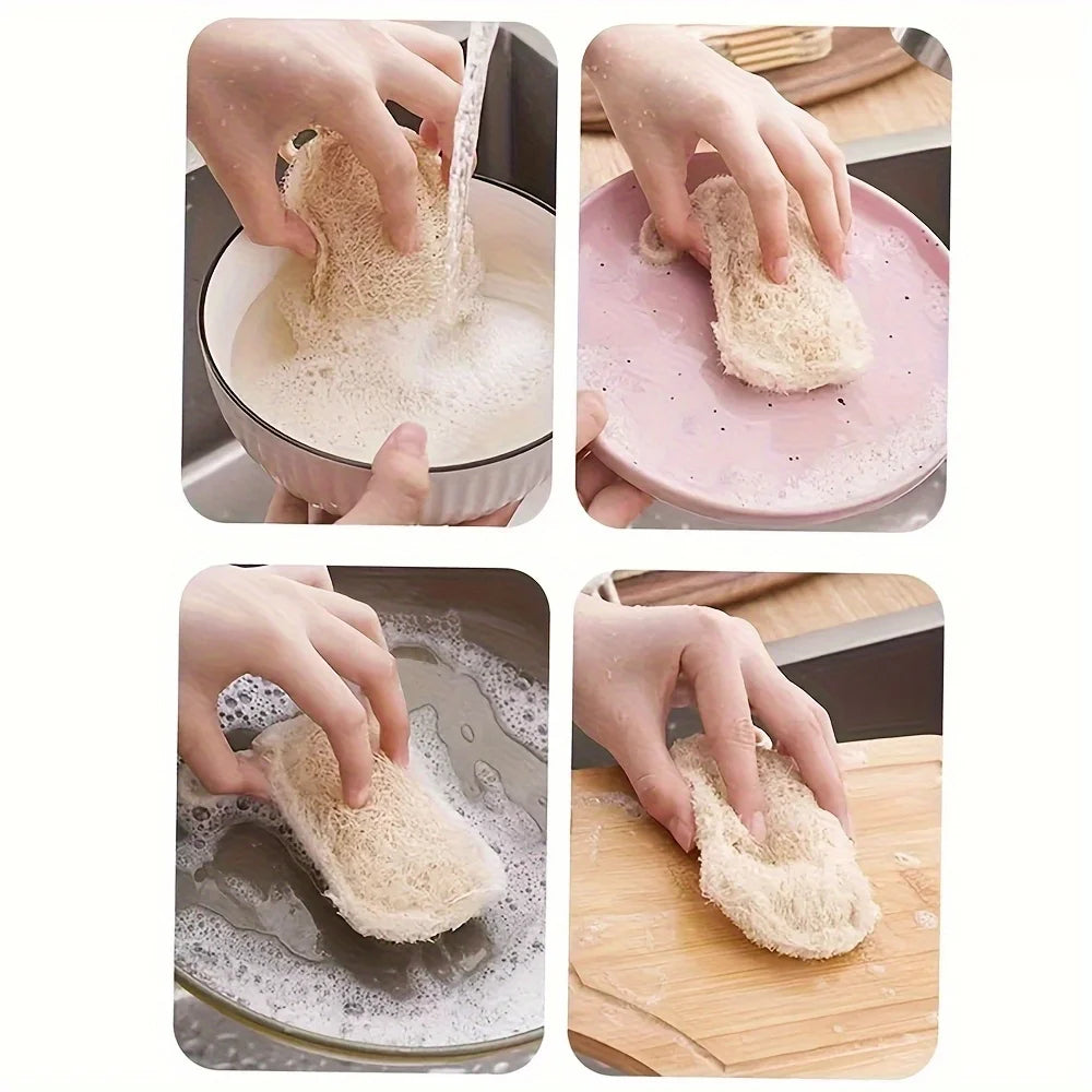 Natural Loofah Dish Scrubber – Eco-Friendly Kitchen Cleaning Sponge