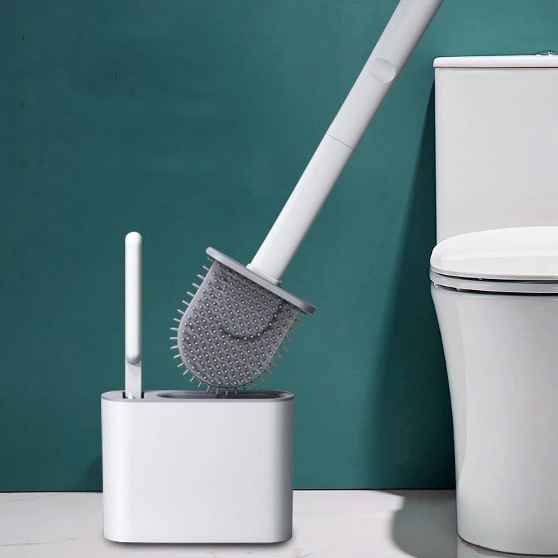 Silicone Toilet Brush with Flexible Head – Wall Mounted Bathroom Cleaner