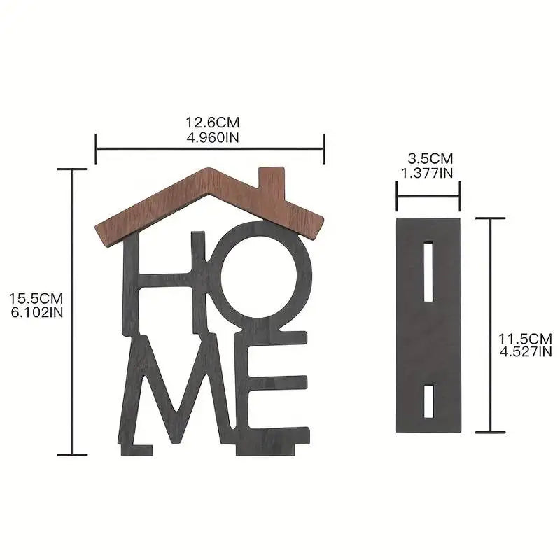 Wooden HOME Ornament with Display Stand