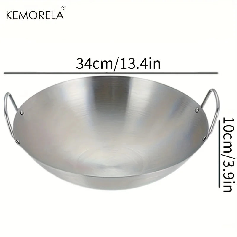 Premium Stainless Steel Cooking Wok | Gas & Induction Compatible