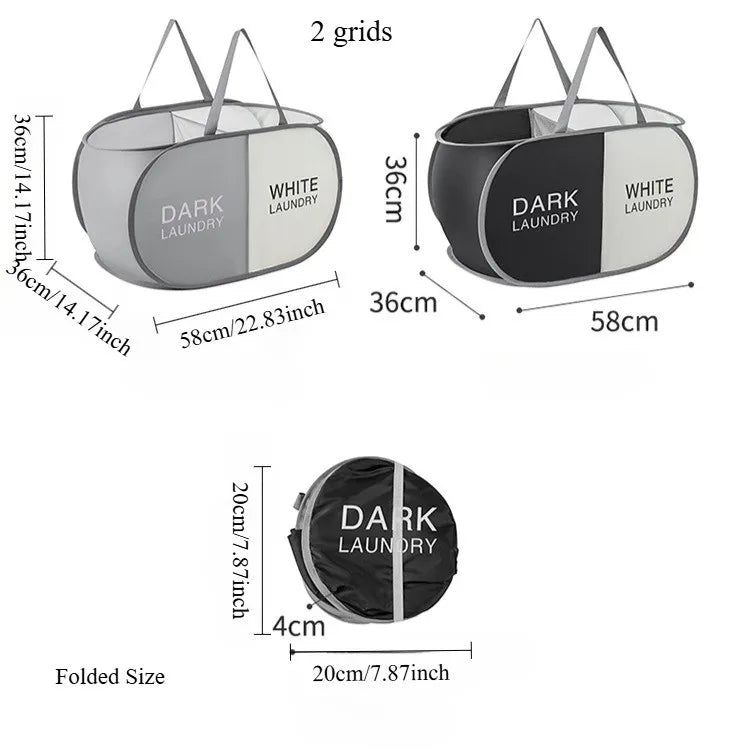 Foldable Laundry Basket – Fabric Clothes Hamper with Handles