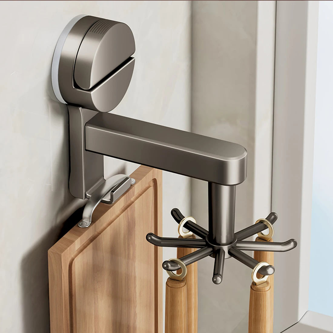 360° Rotating Kitchen Utensil & Cutting Board Holder