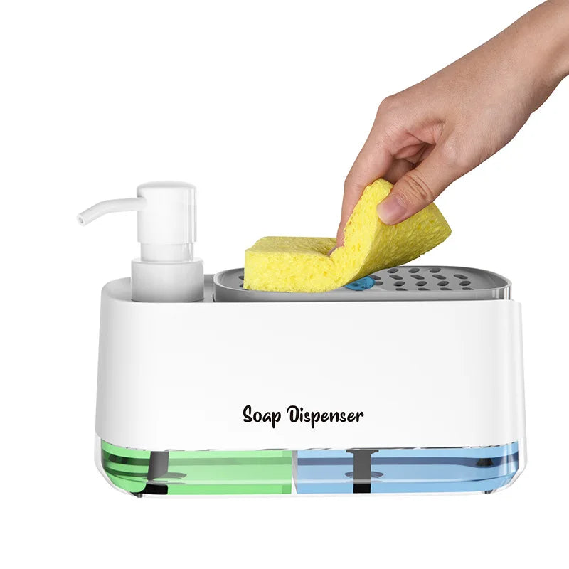 3-in-1 Kitchen Soap Dispenser with Sponge Holder
