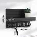 Rustic Wooden Key Holder & Wall Shelf – Entryway Mail Organiser with 5 Hooks