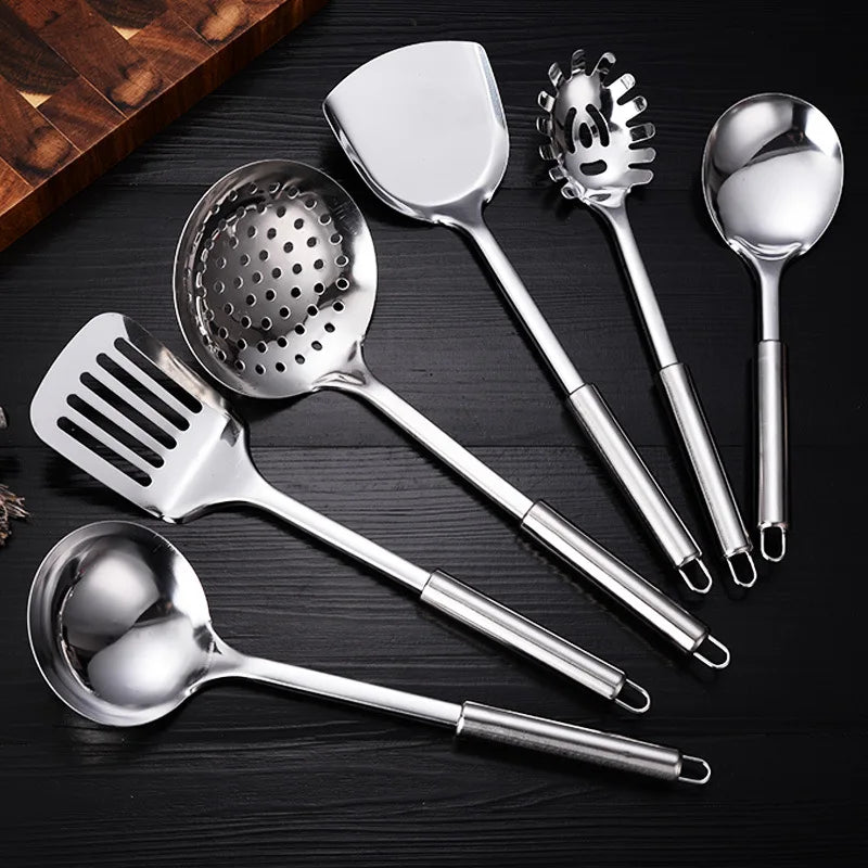 9-Piece Stainless Steel Kitchen Utensil Set – Multi-Purpose Cooking Tools