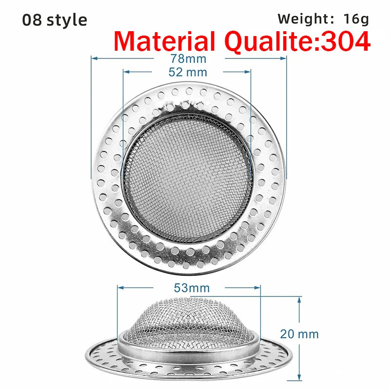 Stainless Steel Sink Strainer | Kitchen & Bathroom Drain Filter Hair Catcher
