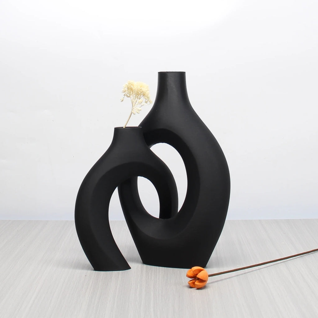 Boho Hollow Ceramic Style Vase Set | Modern Decorative Vases for Home Decor