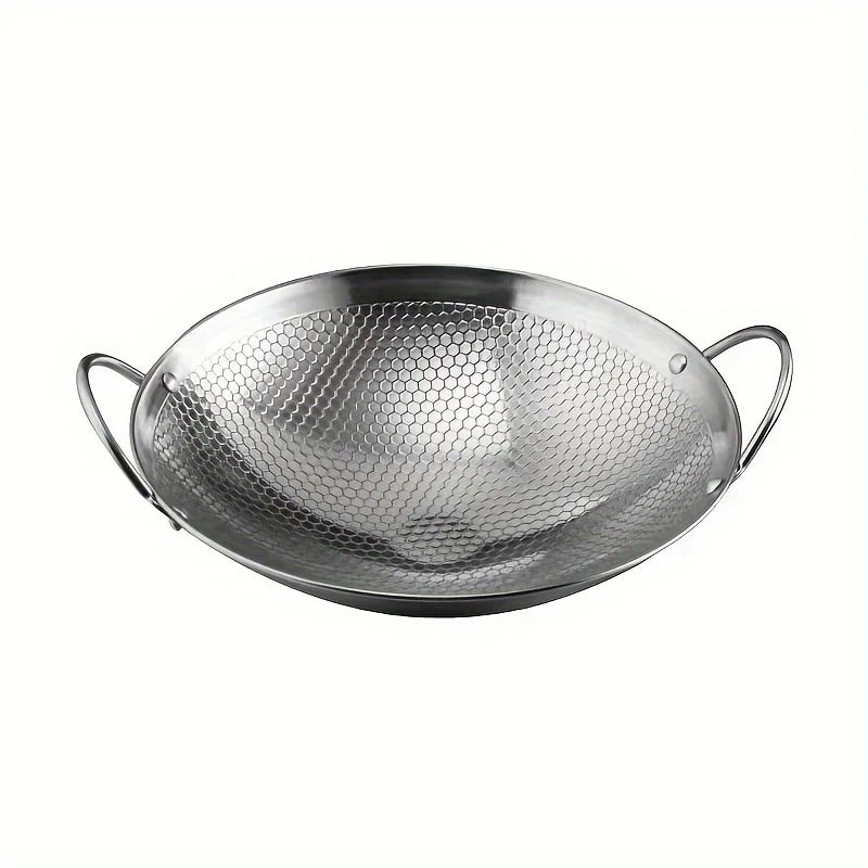 29cm Honeycomb Stainless Steel Wok | Non-Stick Scratch-Resistant Cooking Pan