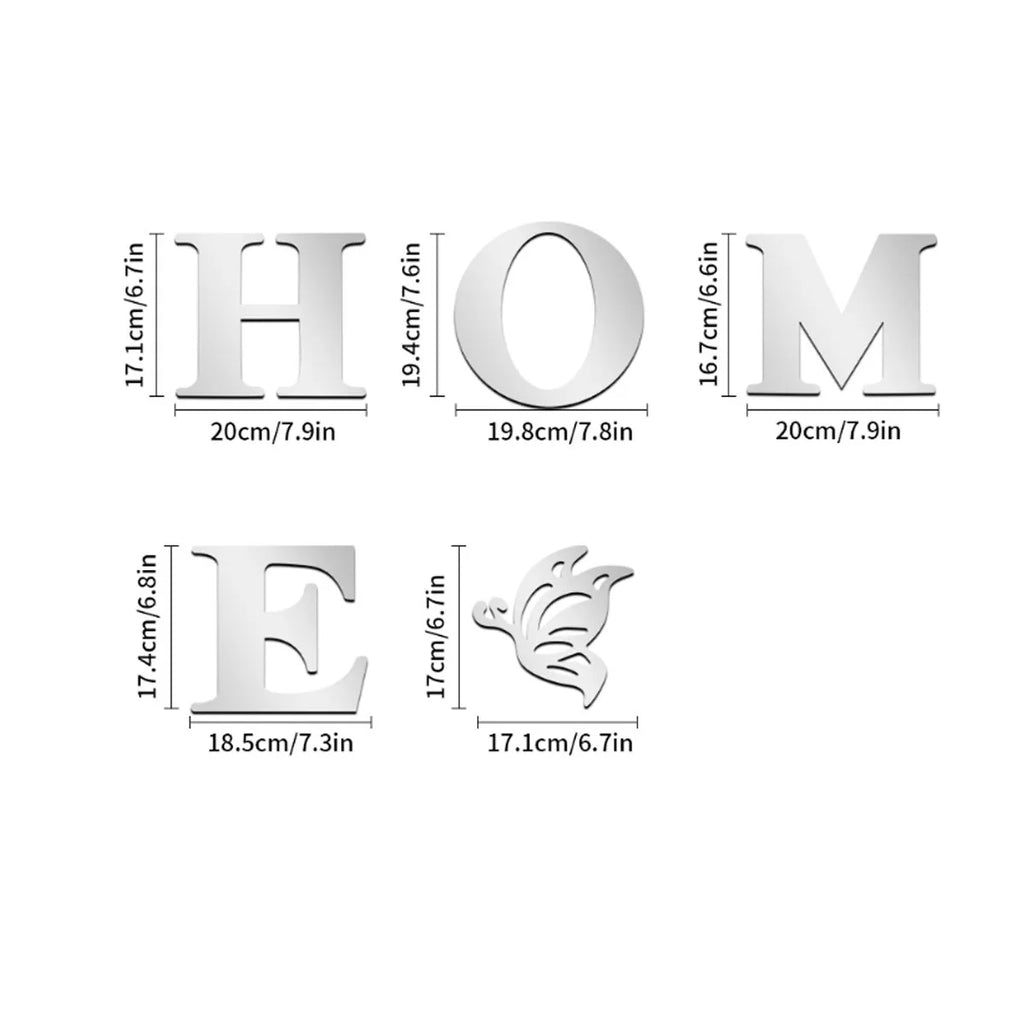 3D Mirror Wall Letters & Butterfly Home Decor