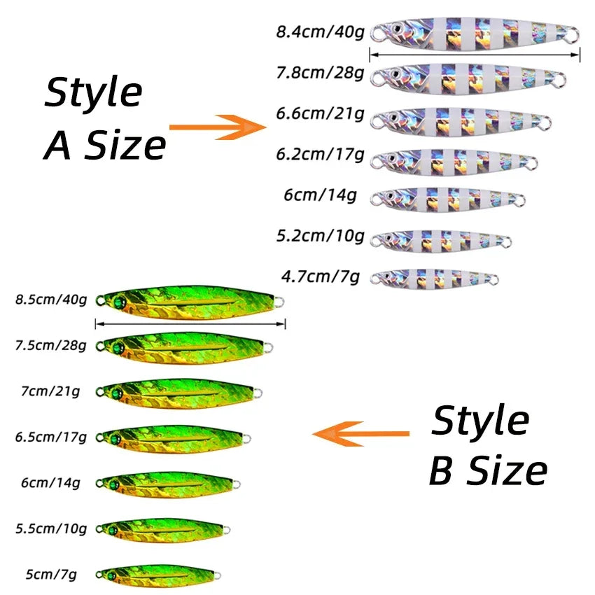 5pcs Metal Jig Fishing Lures – Saltwater Hard Bait Fishing Set