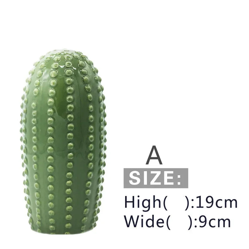 Ceramic Cactus Ornaments – Modern Home Decor Figurines