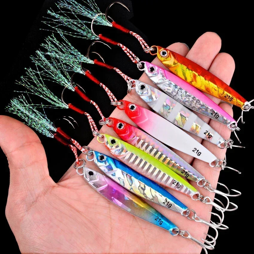 5pcs Metal Jig Fishing Lures – Saltwater Hard Bait Fishing Set