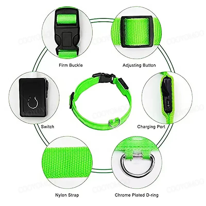Rechargeable LED Light-Up Pet Collar