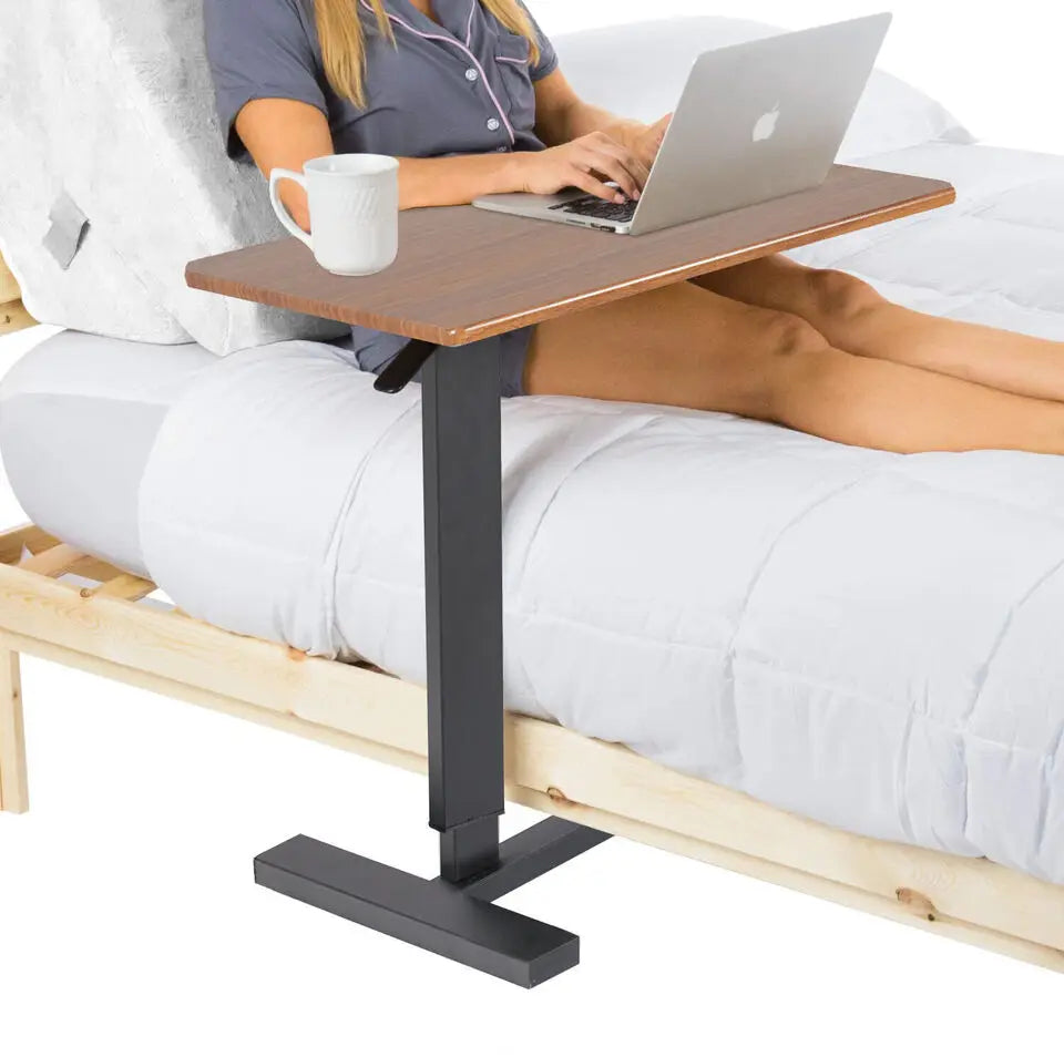Adjustable Overbed Table with Wheels | Mobile Laptop Desk for Bed, Sofa & Home Office