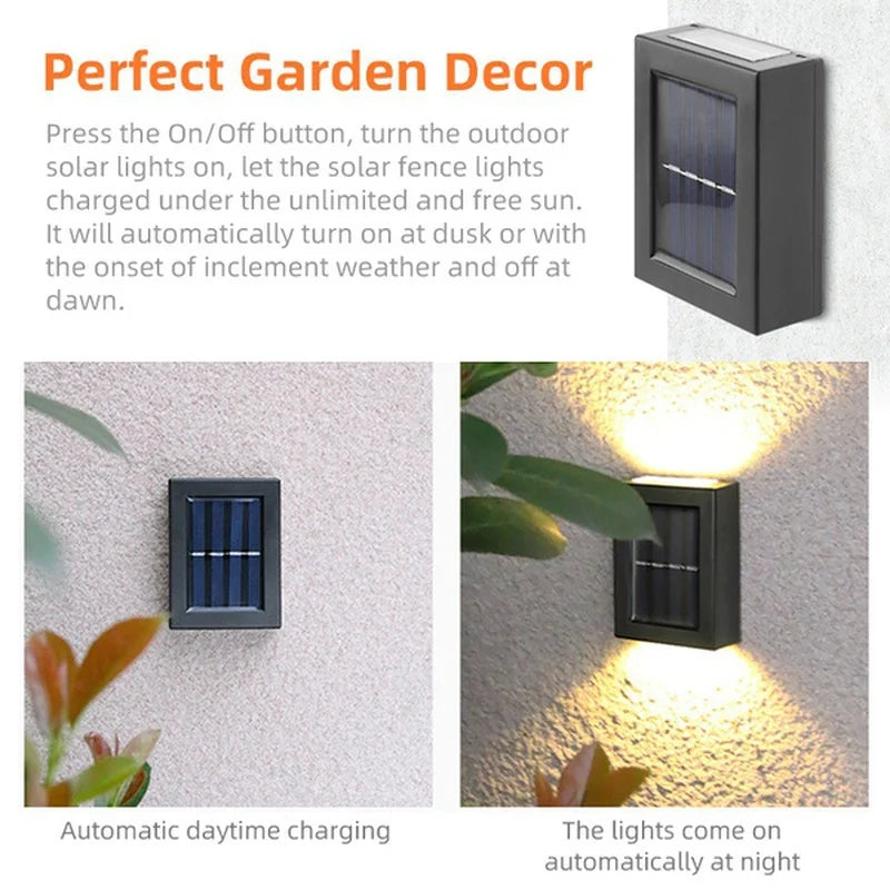 Solar LED Fence Lights – Waterproof Outdoor Wall & Garden Lights