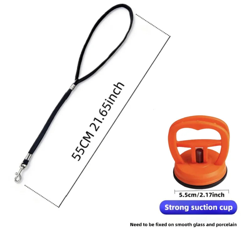 Pet Bathing Grooming Restraint Leash – Suction Cup Holder for Dogs & Cats