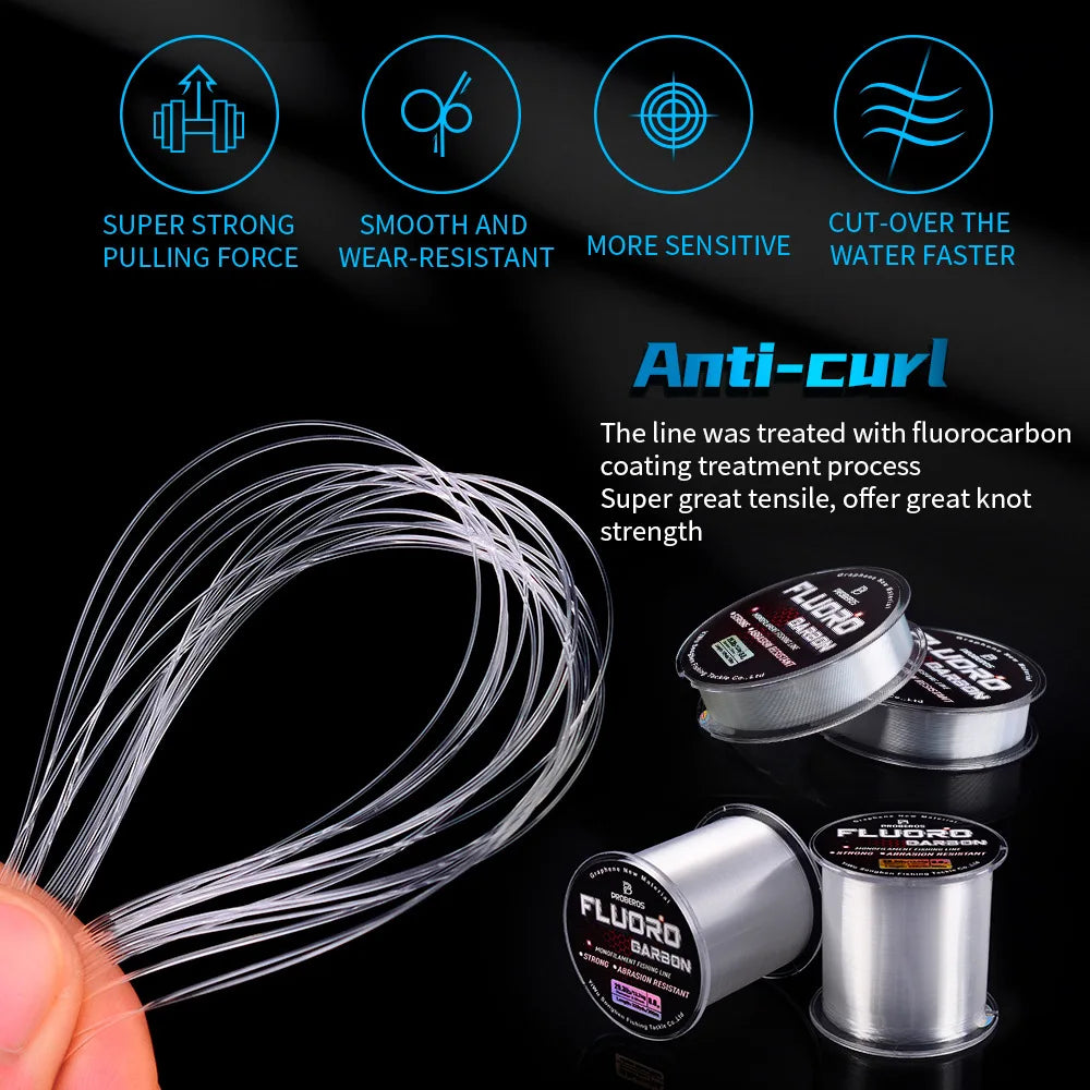 PROBEROS 100m Fluorocarbon Fishing Line – High Abrasion Resistance