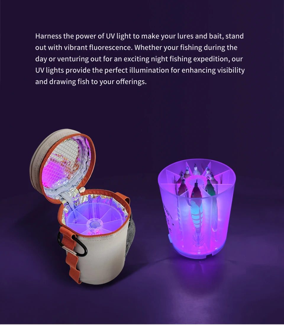 UV LED Fishing Lure Charger – Portable Glow Light for Squid & Night Fishing