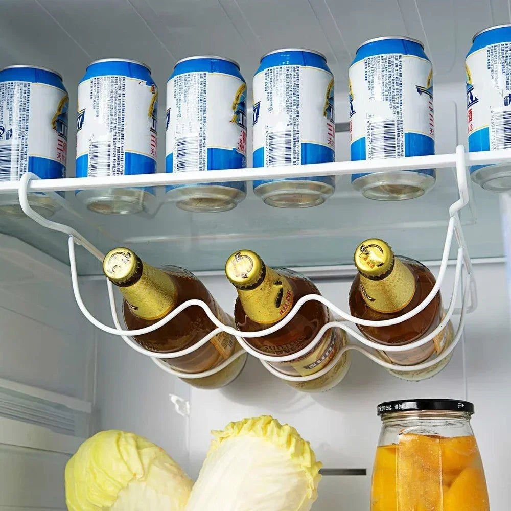 Refrigerator Bottle Organizer Rack – Space-Saving Rolling Storage Shelf