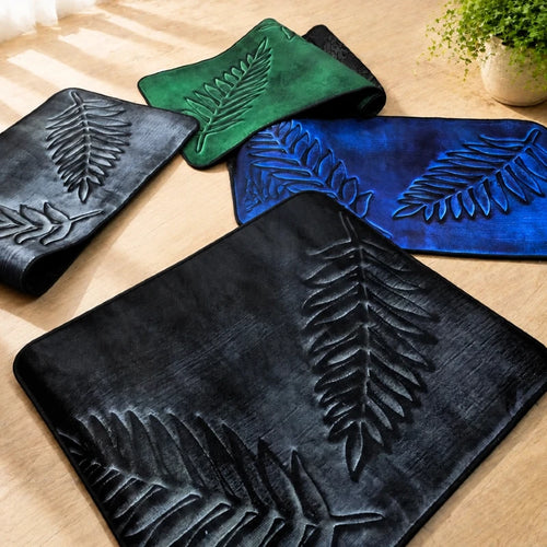 3-Piece Leaf Bathroom Mat Set – Non-Slip Super Absorbent Quick-Dry Bath Rugs & Toilet Mat