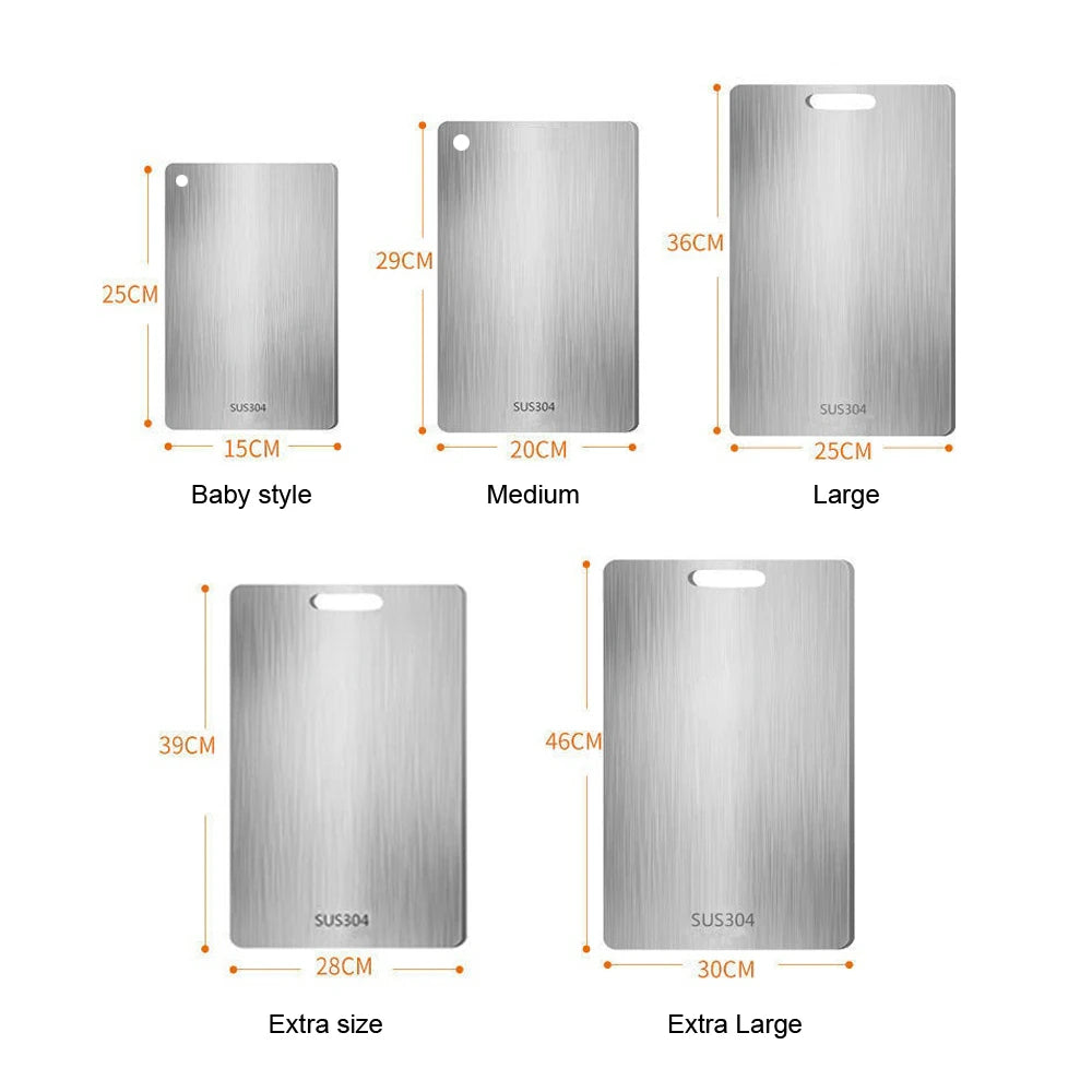 316 Stainless Steel Double-Sided Chopping Board – Durable Kitchen Cutting Board