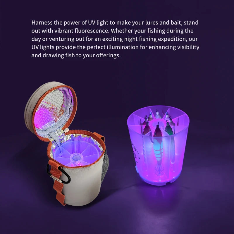UV LED Fishing Lure Charger – Portable Glow Light for Squid & Night Fishing