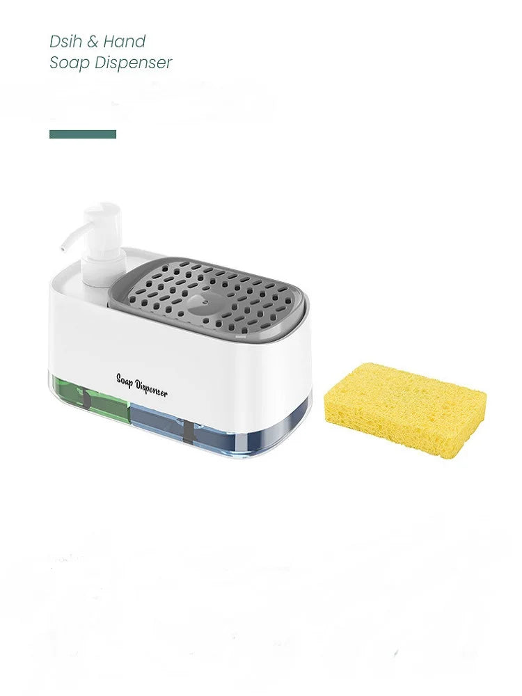 3-in-1 Kitchen Soap Dispenser with Sponge Holder