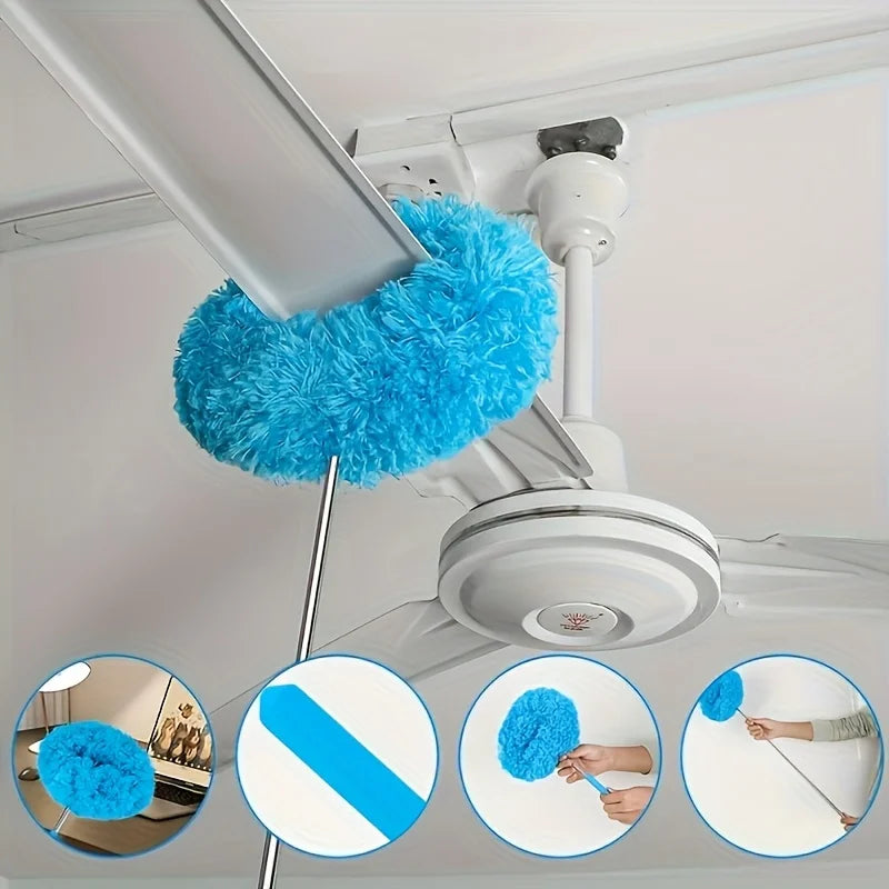 Reusable Microfiber Ceiling Fan Duster – Extendable Cleaning Brush