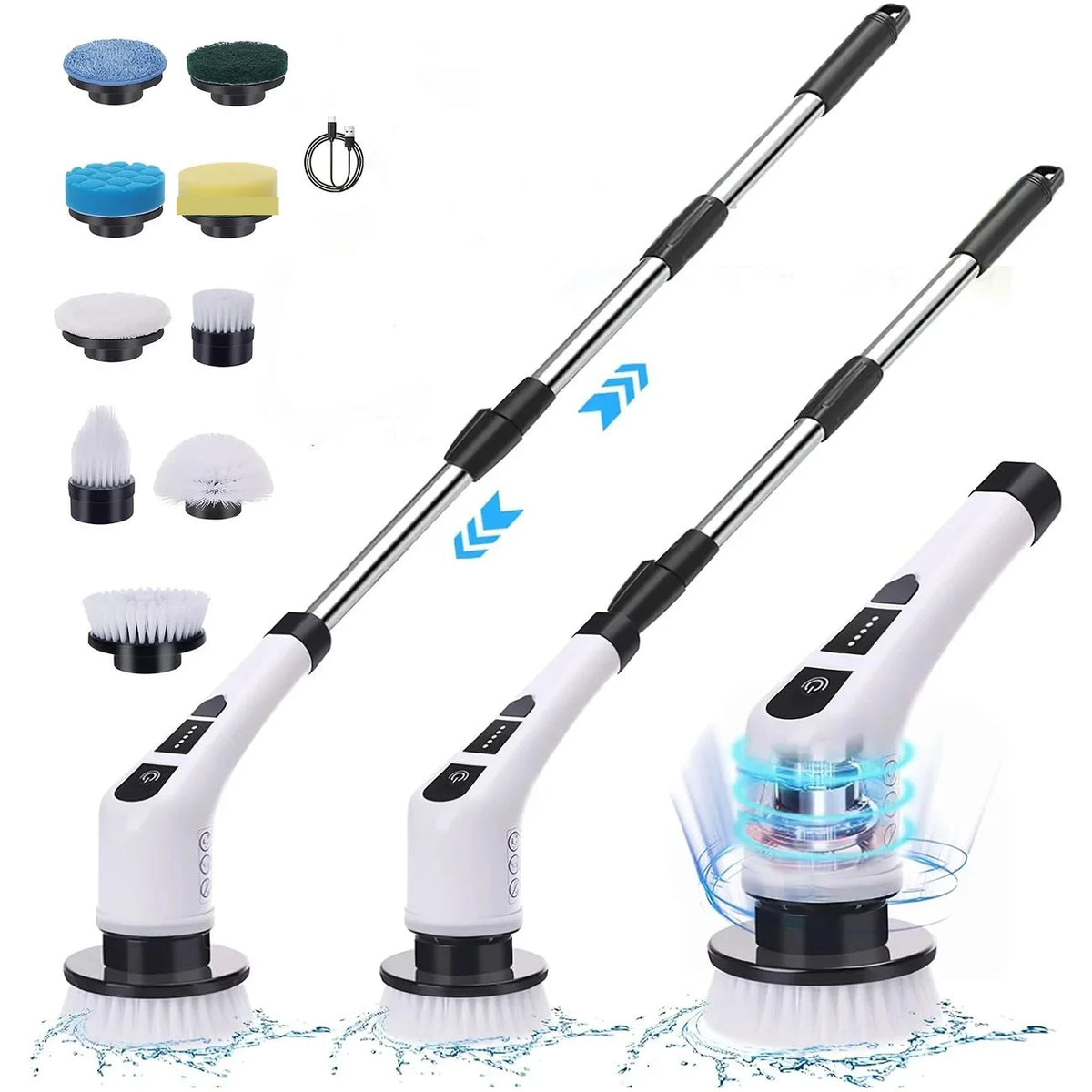 9-in-1 Electric Cleaning Brush – Cordless Rotating Scrubber for Bathroom, Shower & Floors