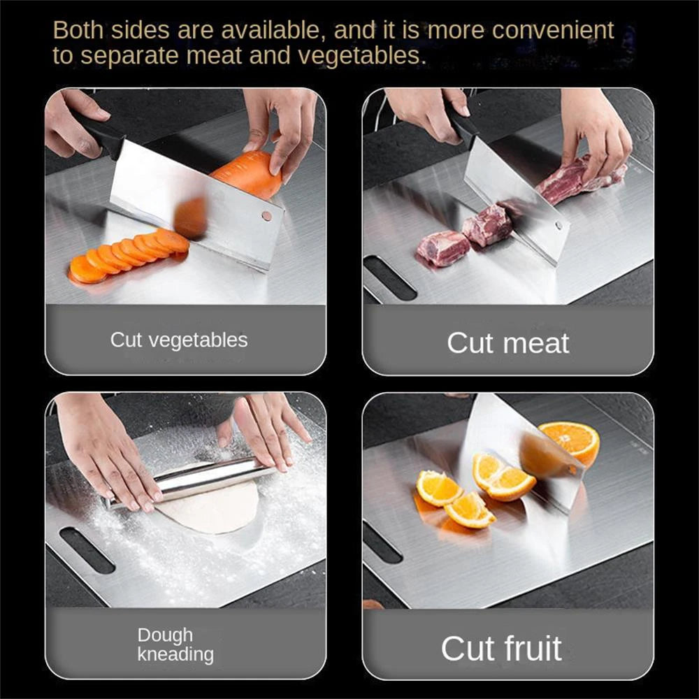 316 Stainless Steel Double-Sided Chopping Board – Durable Kitchen Cutting Board