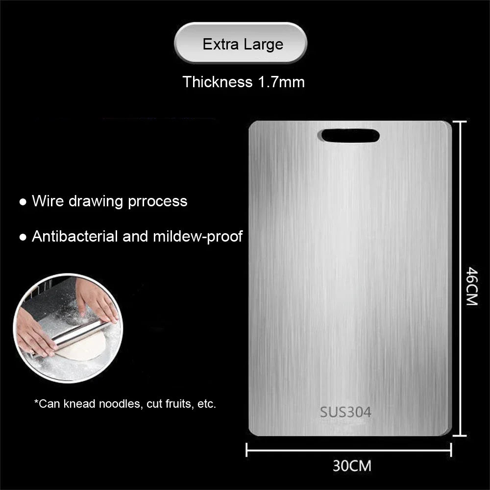 316 Stainless Steel Double-Sided Chopping Board – Durable Kitchen Cutting Board