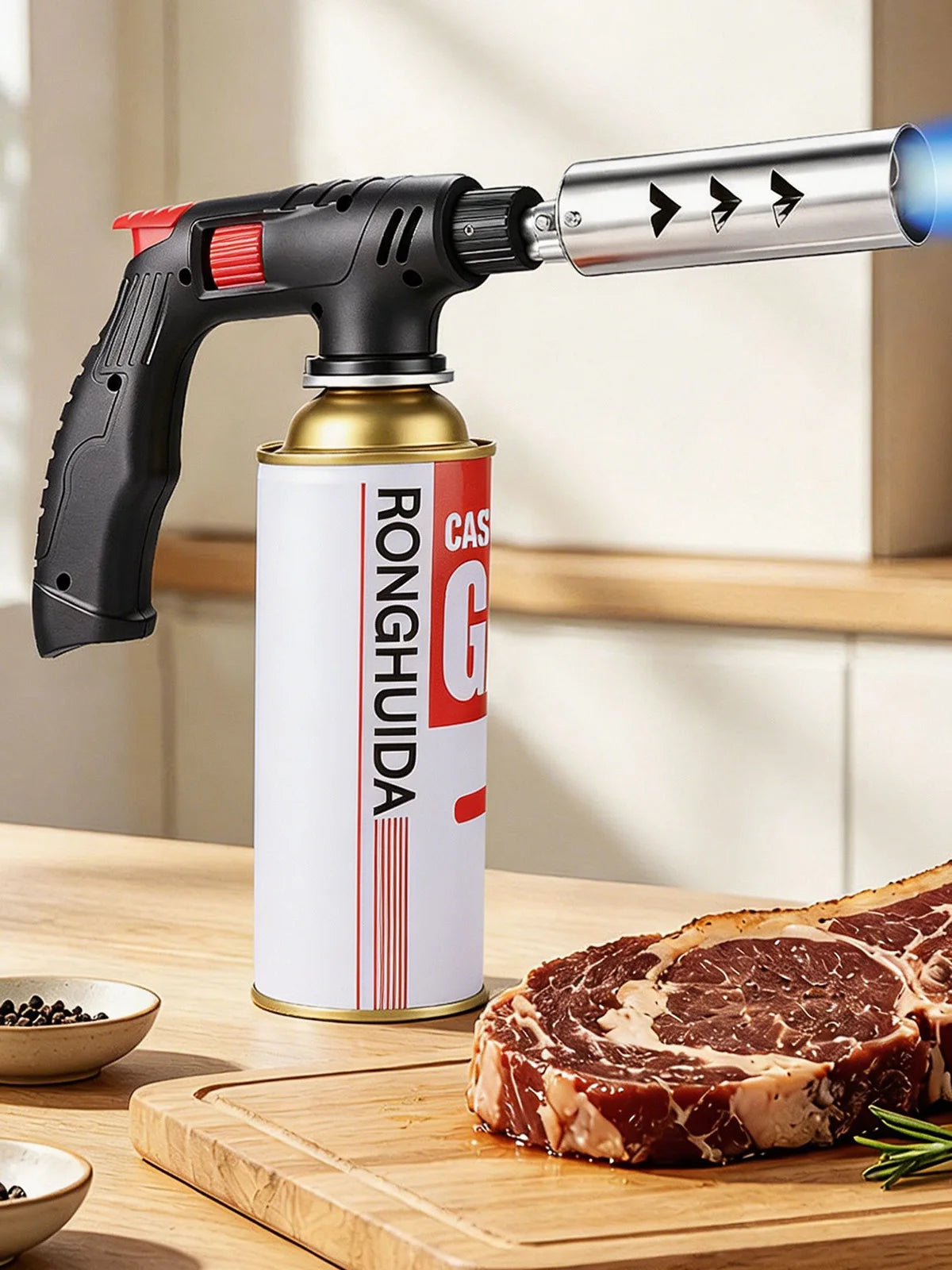 Long Neck Butane Torch – Adjustable Flame Gas Blow Torch for BBQ, Cooking & Outdoor Use
