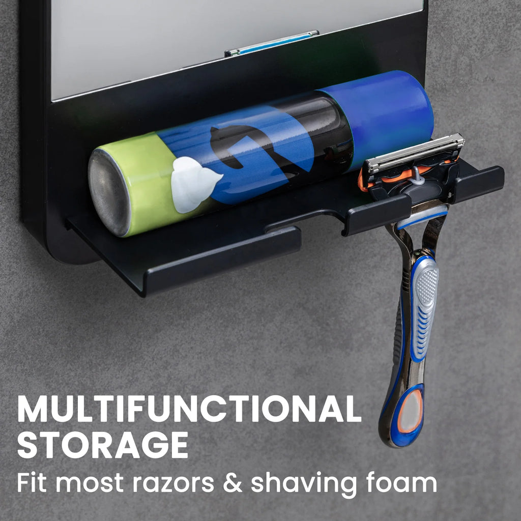 TALI Fogless Shower Mirror with Razor Holder – Shatterproof No-Drill Bathroom Mirror