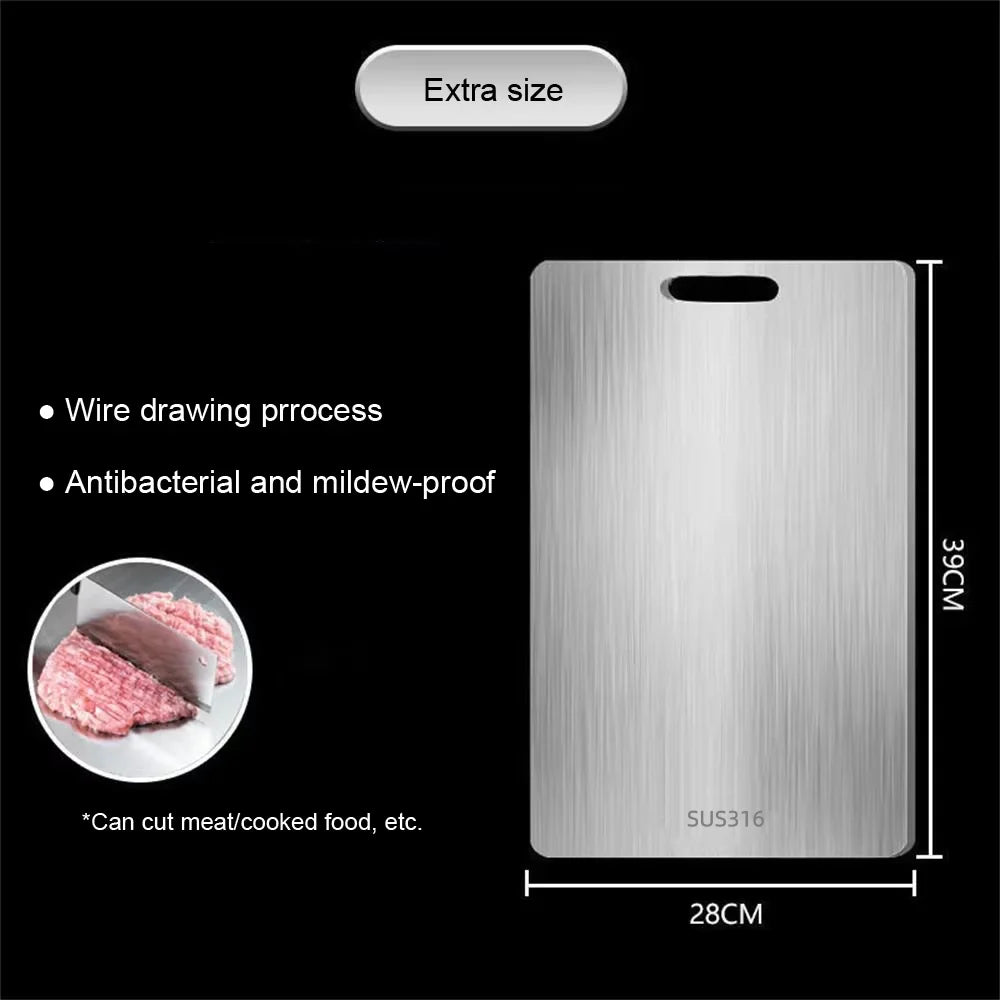 316 Stainless Steel Double-Sided Chopping Board – Durable Kitchen Cutting Board