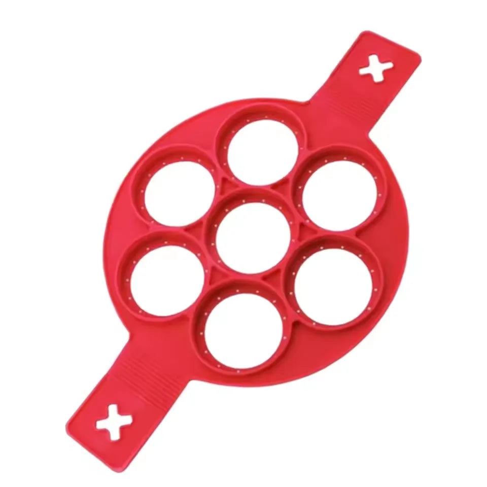 7-Hole Silicone Egg & Pancake Mould – Non-Stick Breakfast Maker